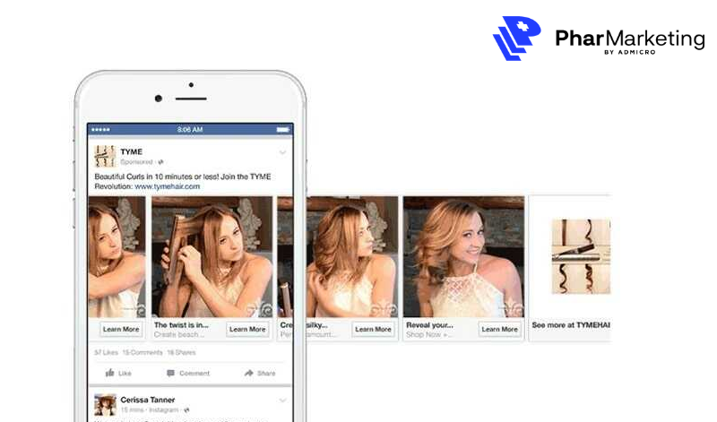 Quảng cáo Carousel trên Facebook phù hợp bài viết hướng dẫn sử dụng