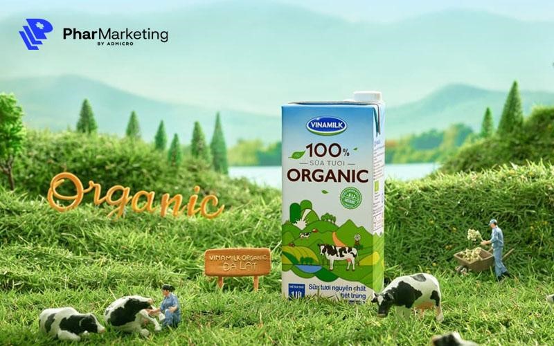 Key visual của Vinamilk thường gắn liền với hình ảnh cánh đồng cỏ xanh cùng với những chú bò vui nhộn