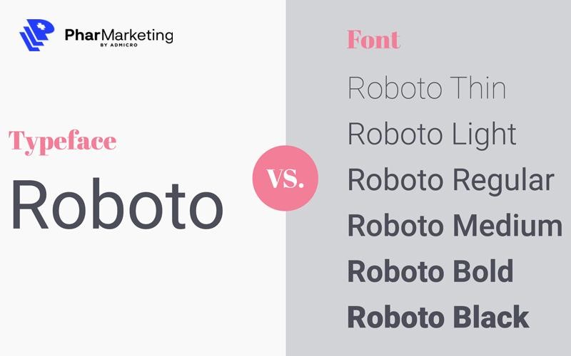 Typeface và Font là hai khái niệm khác biệt 